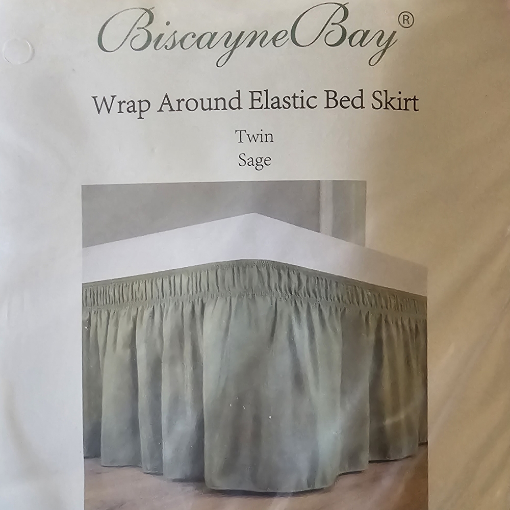 Bed Skirt Twin Wrap Around Elastic Biscayne Bay